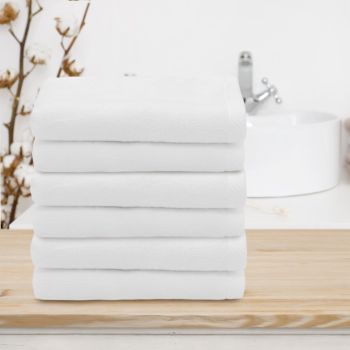 Authentic Hotel and Spa 100% Turkish Cotton Ediree Fingertip Towels - Set of 6