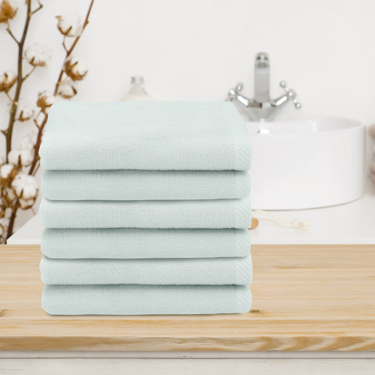 Authentic Hotel and Spa 100% Turkish Cotton Ediree Fingertip Towels - Set of 6