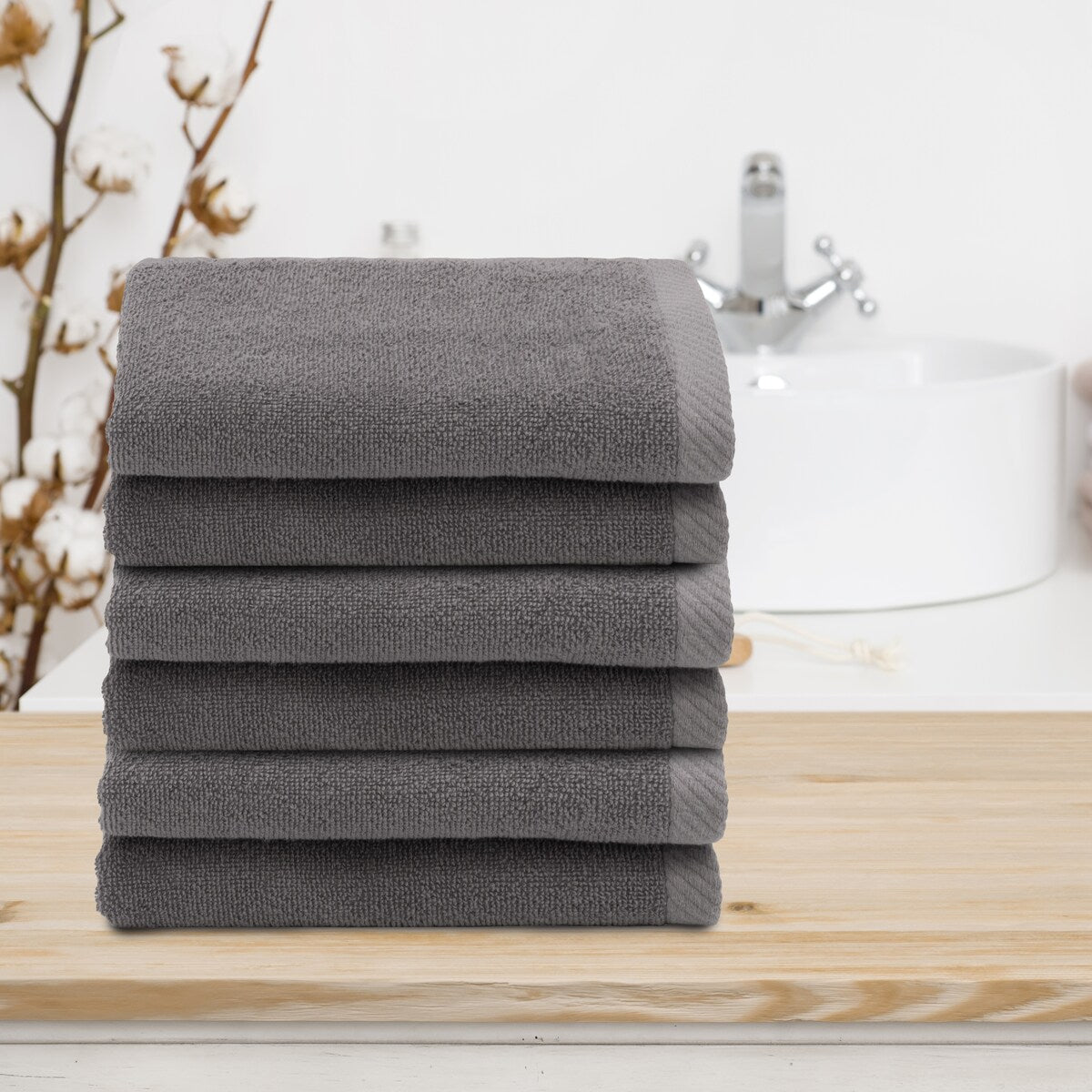 Authentic Hotel and Spa 100% Turkish Cotton Ediree Fingertip Towels - Set of 6