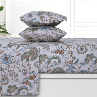 Azores Home Organic Cotton Sateen 300 Thread Count Deep Pocket Sheet Set