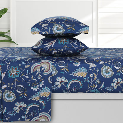 Azores Home Organic Cotton Sateen 300 Thread Count Deep Pocket Sheet Set