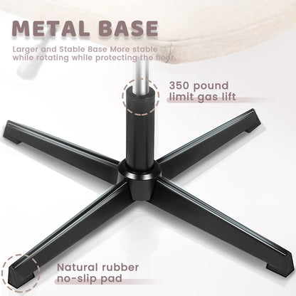 BOSSIN Criss Cross Chair Armless Office Desk Chair No Wheels,Fabric Padded Modern Swivel Vanity Chair office chair