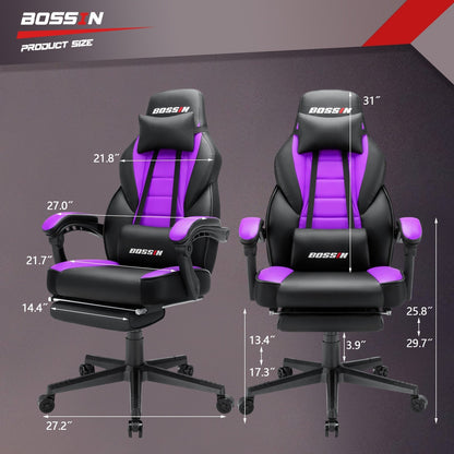 BOSSIN Racing Style Gaming Chair,300 lbs Big and Tall gamer chair High Back Computer Chair
