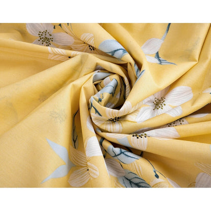 Bahar Cherry Blossom Yellow and Grey Cotton Duvet Cover Set