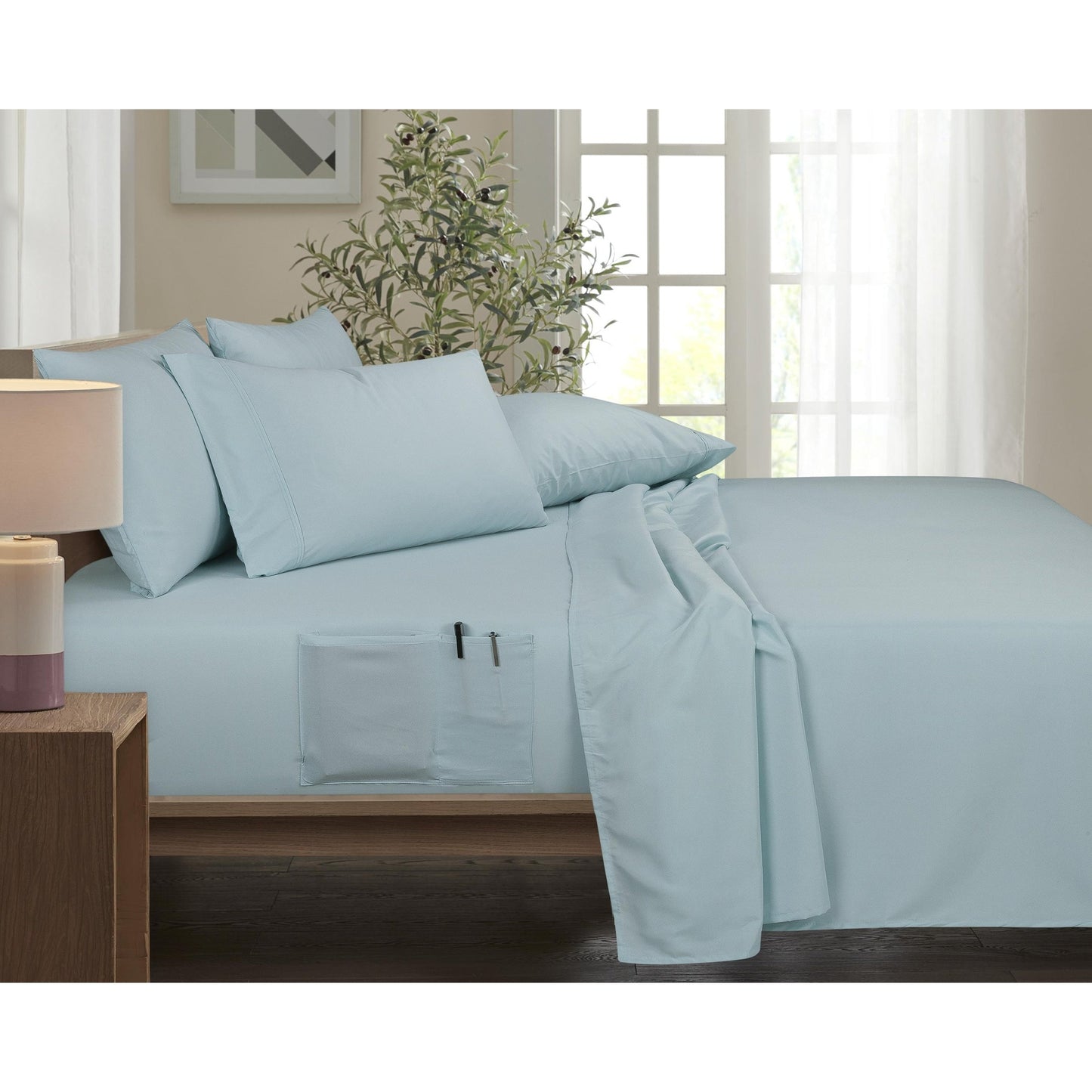 Rayon from Bamboo 6 Piece 1800 Thread Count Smart Pocket Sheet Set