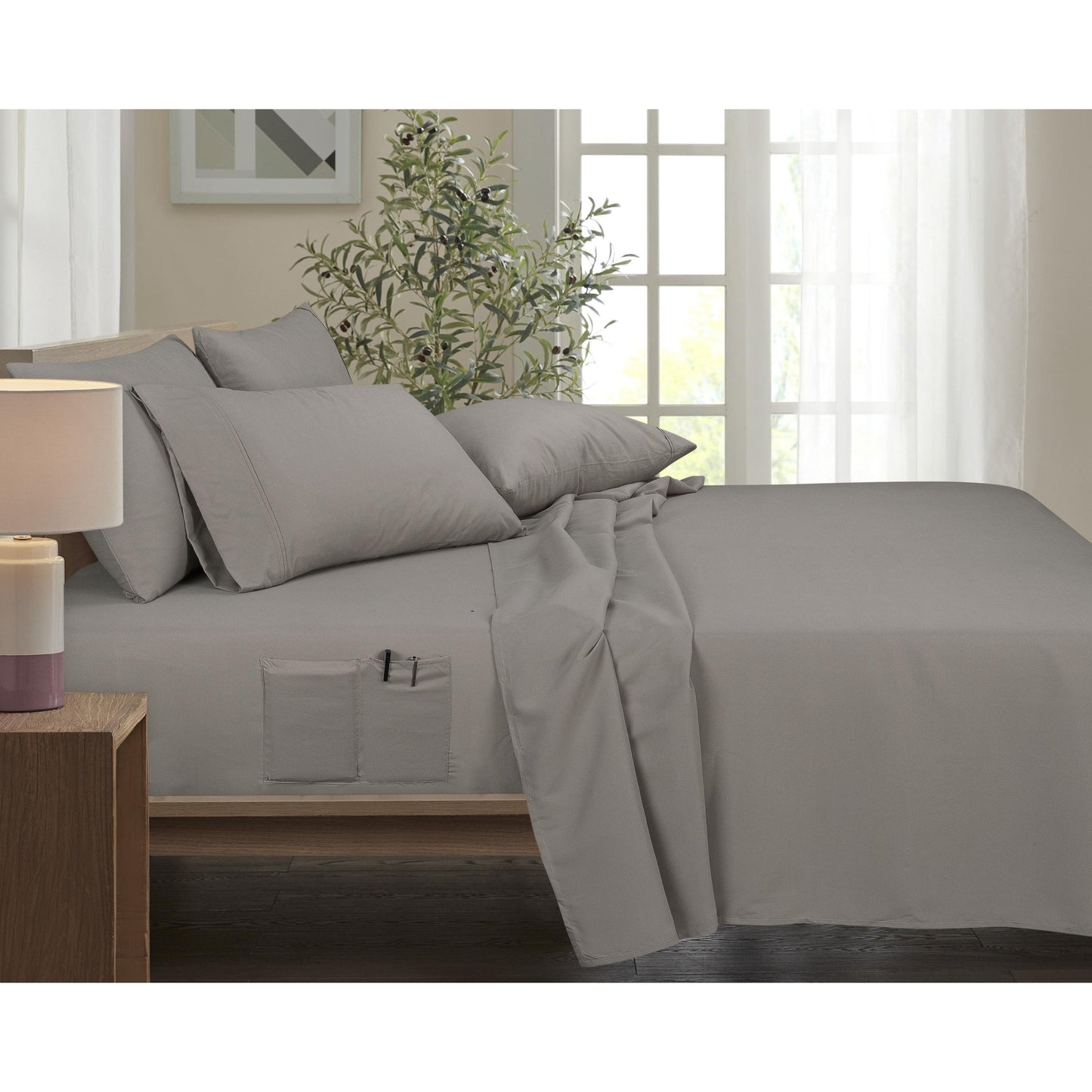 Rayon from Bamboo 6 Piece 1800 Thread Count Smart Pocket Sheet Set