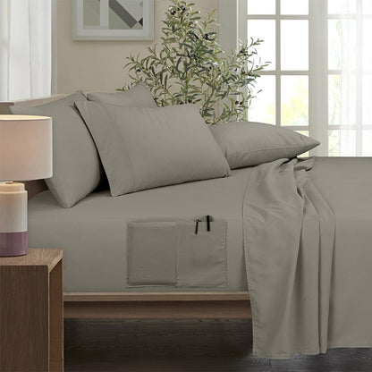Rayon from Bamboo 6 Piece 1800 Thread Count Smart Pocket Sheet Set