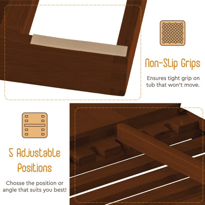 Bathtub Tray for Tub - Adjustable Bamboo Bath Tray for Tub - Collapsible Bathtub Caddy Bath Tub Tray Wood - Bath Accessories