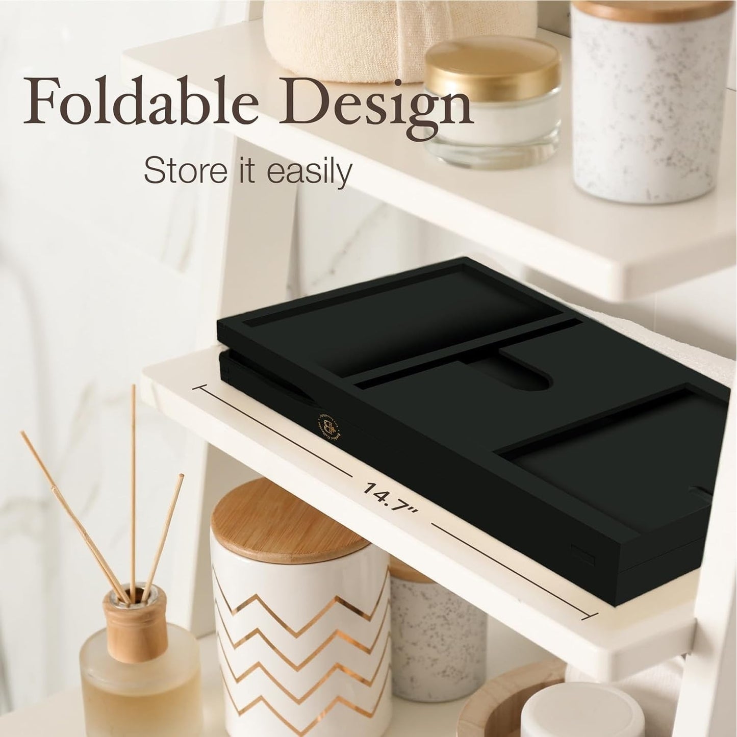 Bamboo Bathtub Tray for Tub - Expandable Bath Tray, Book & Tablet Holder - Bath Table, Tub Tray, Bathtub Caddy, Foldable Design