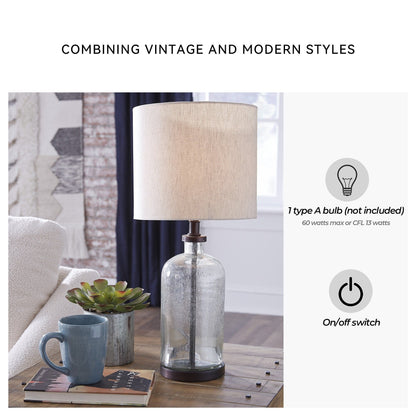 Bandile Modern Farmhouse Glass Table Lamp - 10W x 10D x 22H