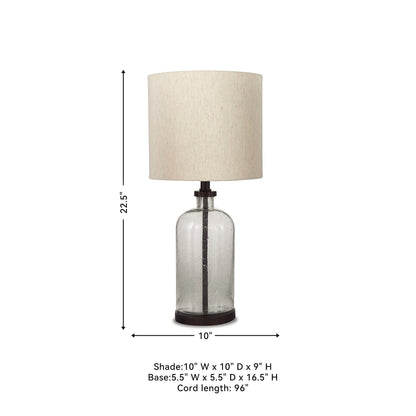 Bandile Modern Farmhouse Glass Table Lamp - 10W x 10D x 22H