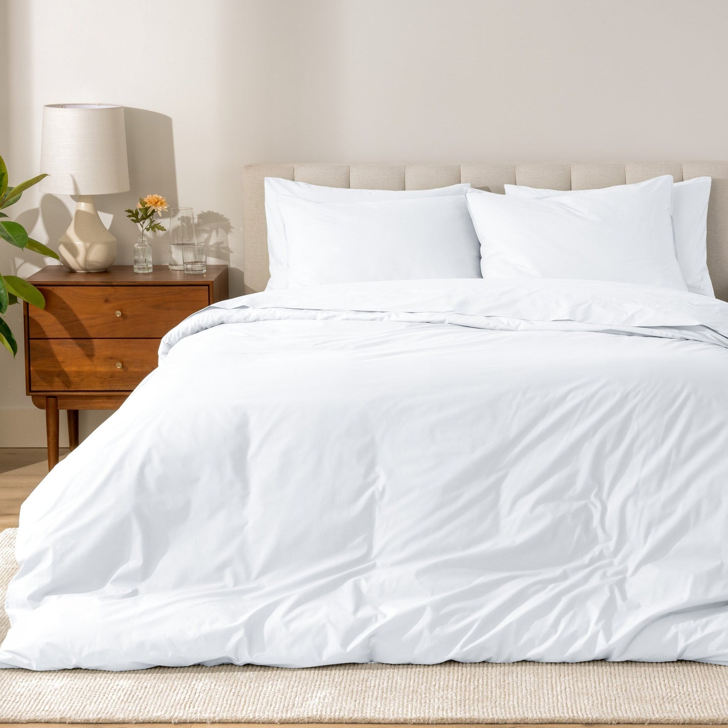 Bare Home Organic Cotton Percale Duvet Cover Set