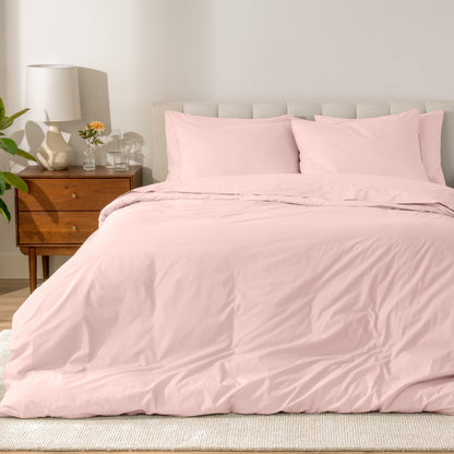 Bare Home Organic Cotton Percale Duvet Cover Set