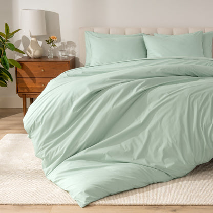 Bare Home Organic Cotton Percale Duvet Cover Set