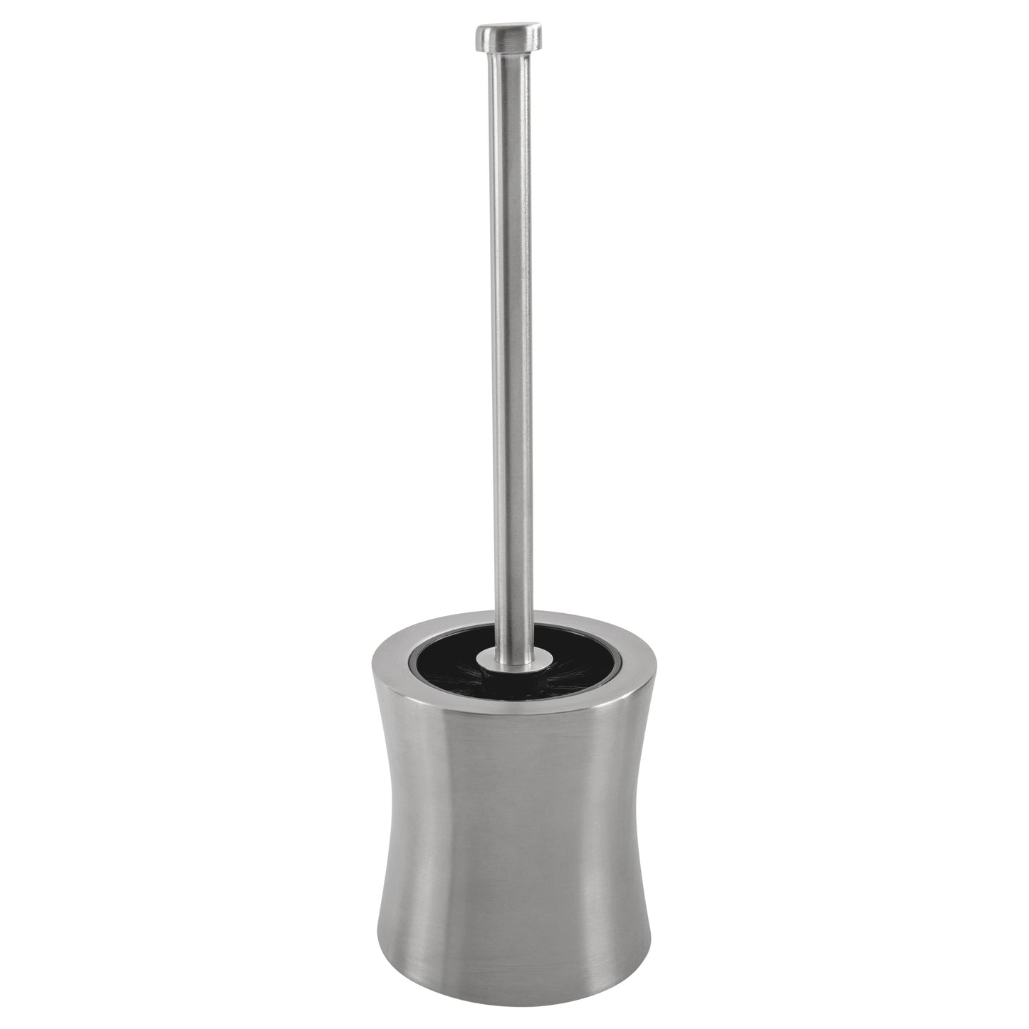 Bath Bliss 2 Pack Hour Glass Shaped Stainless Steel Toilet Brush and Holder - Dimensions: 4.5 Rd x 15.4