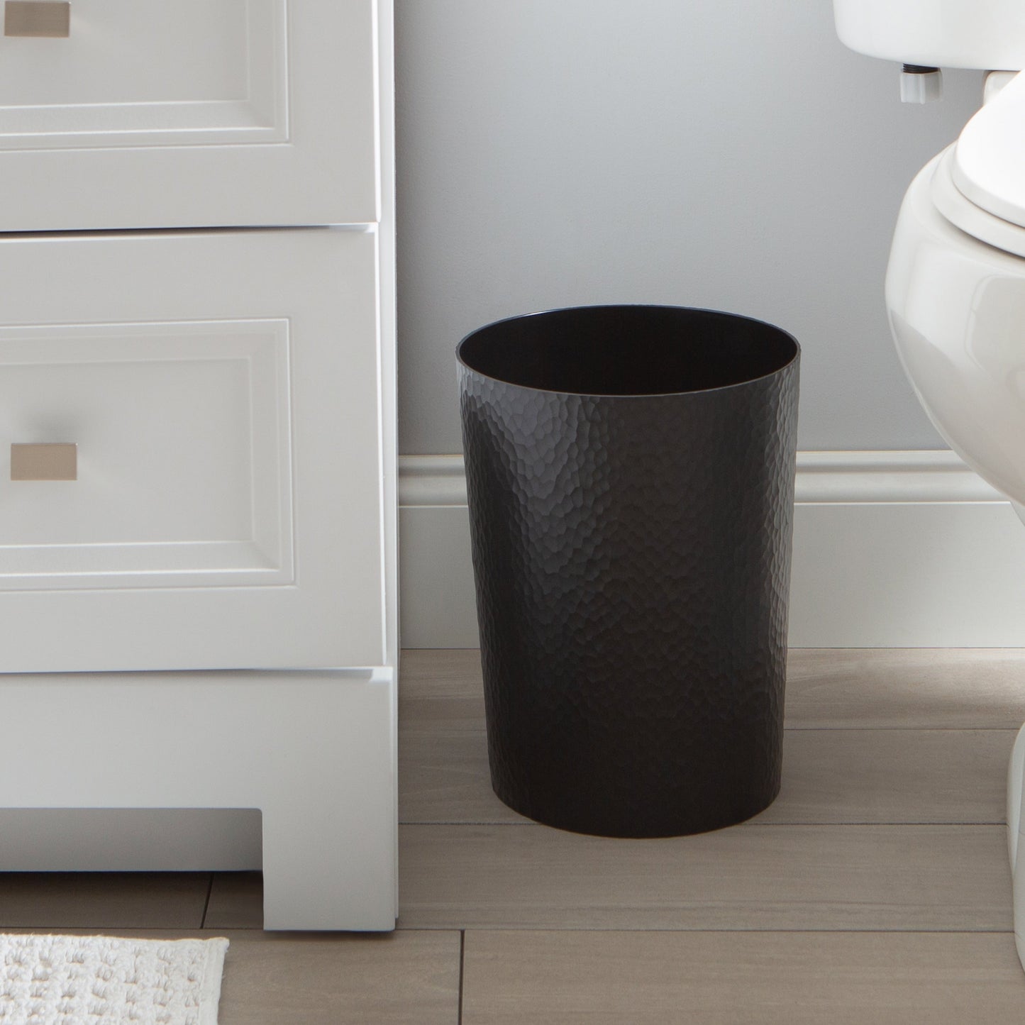 Bath Bliss Hammered Textured Trash Can