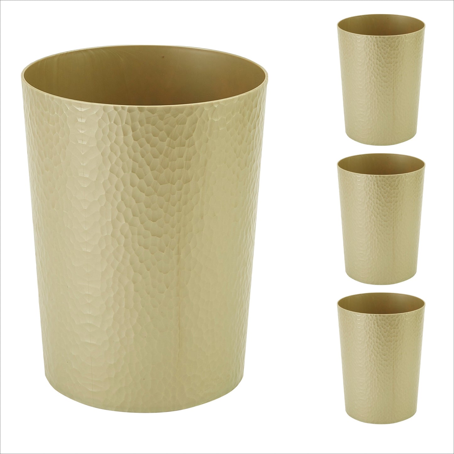 Bath Bliss Hammered Textured Trash Can