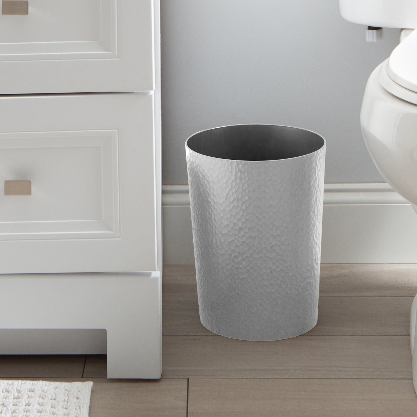Bath Bliss Hammered Textured Trash Can