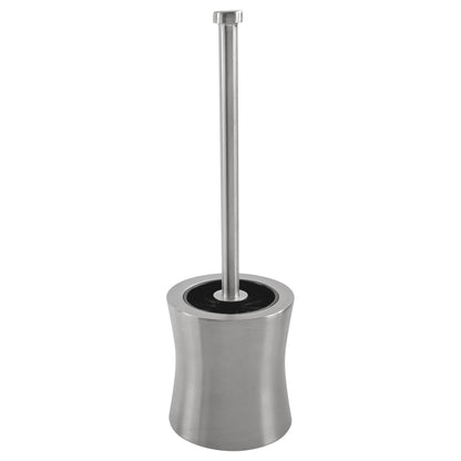 Bath Bliss Hour Glass Shaped Stainless Steel Toilet Brush and Holder - 4.5 Rd x 15.4