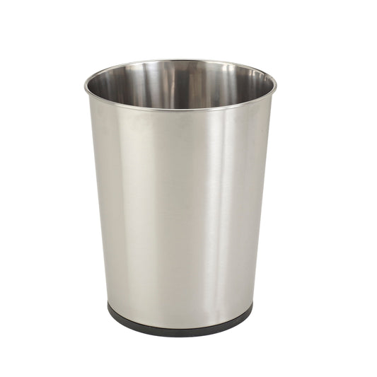 Bath Bliss Silver Stainless Steel Trash Can - 7.7 x 9.6