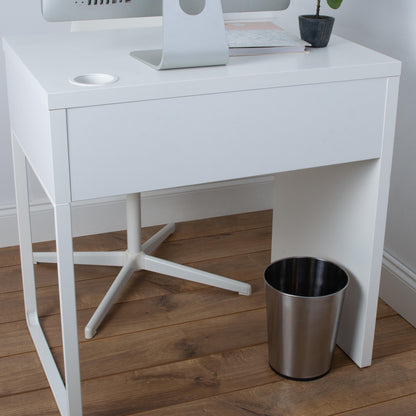 Bath Bliss Silver Stainless Steel Trash Can - 7.7 x 9.6