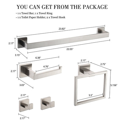 Bathlet 5-Piece Bath Hardware Set in Stainless Steel