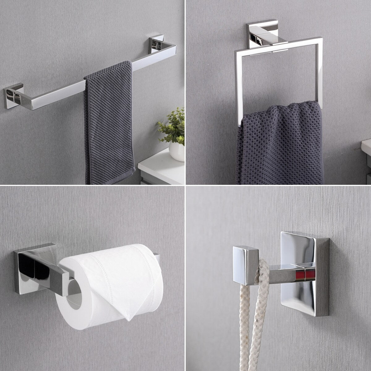 Bathlet 5-Piece Bath Hardware Set in Stainless Steel