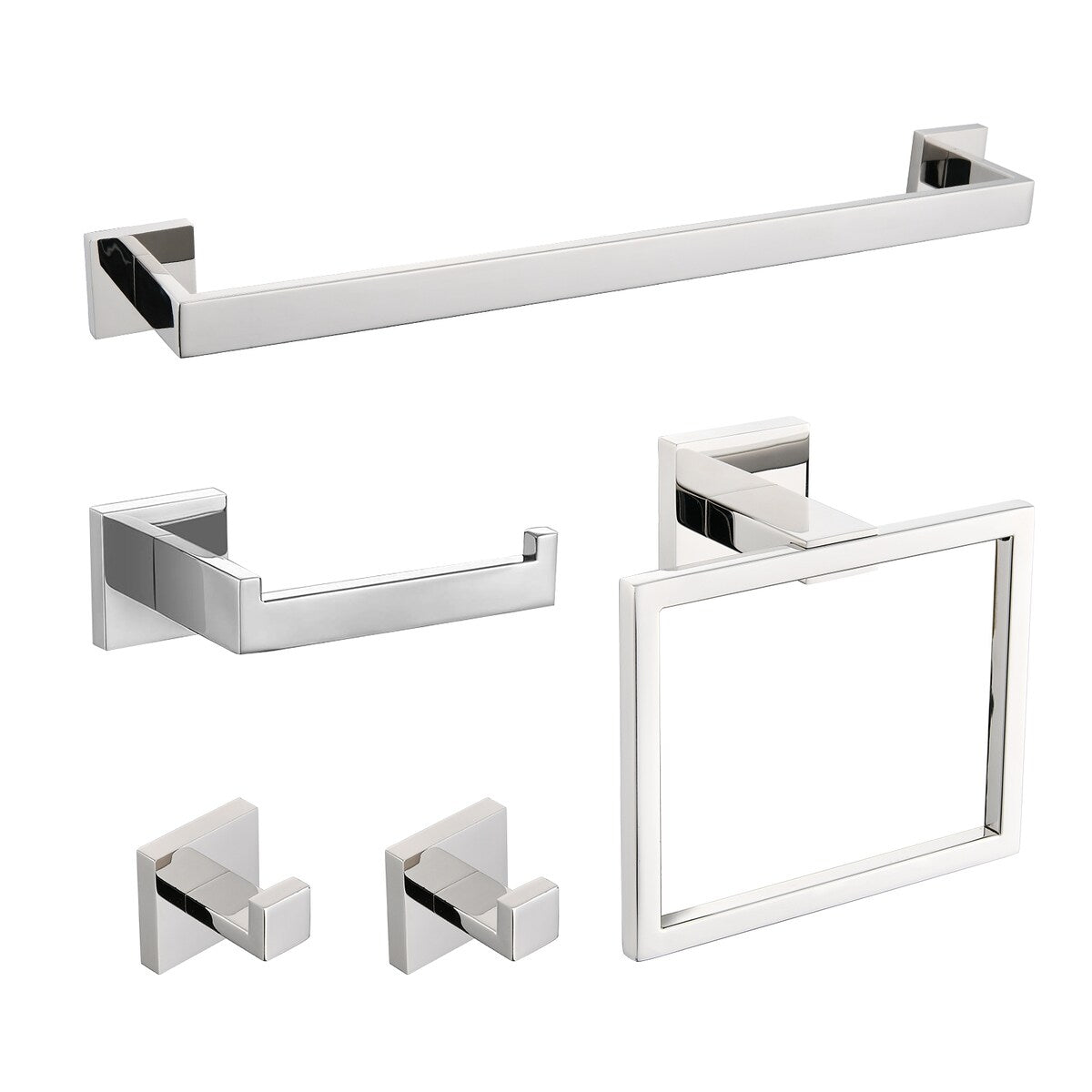 Bathlet 5-Piece Bath Hardware Set in Stainless Steel