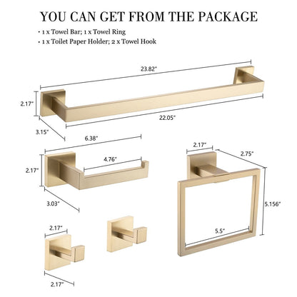 Bathlet 5-Piece Bath Hardware Set in Stainless Steel
