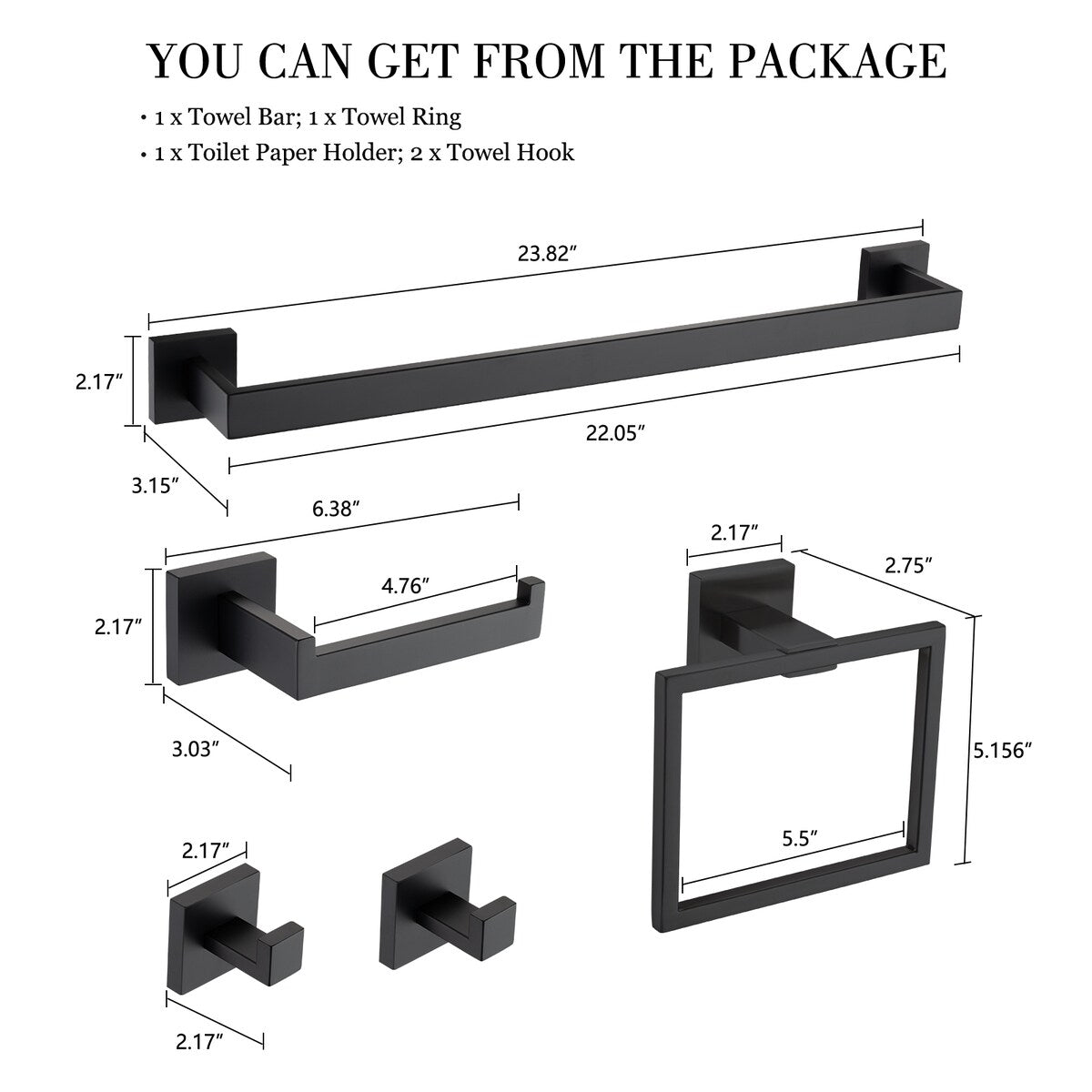 Bathlet 5-Piece Bath Hardware Set in Stainless Steel