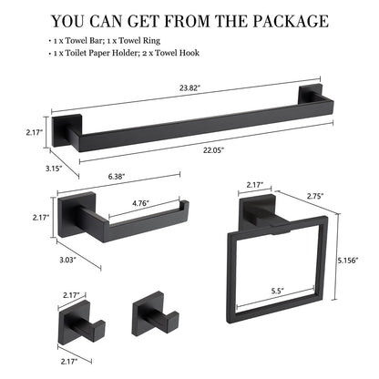 Bathlet 5-Piece Bath Hardware Set in Stainless Steel
