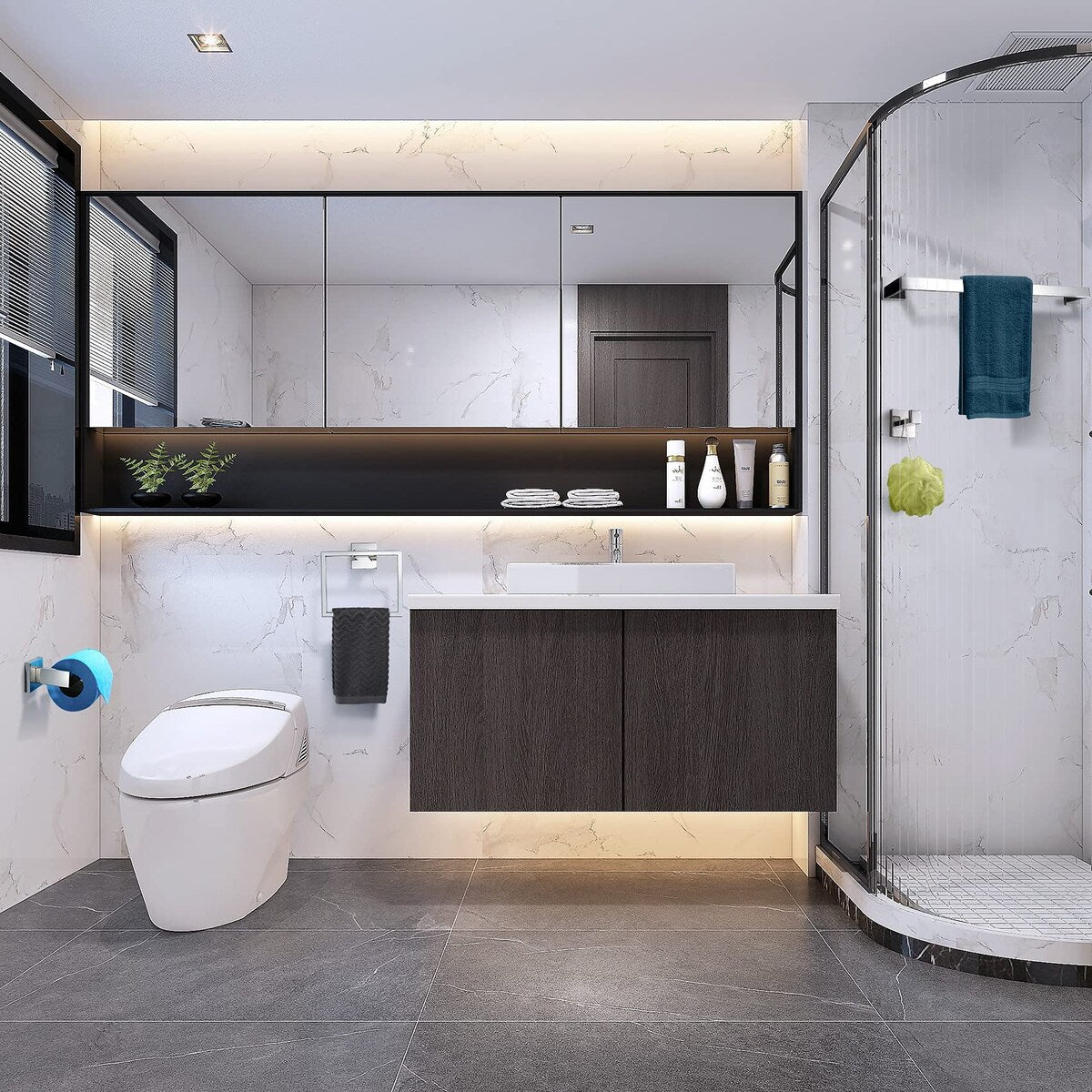 Bathlet 5-Piece Bath Hardware Set in Stainless Steel