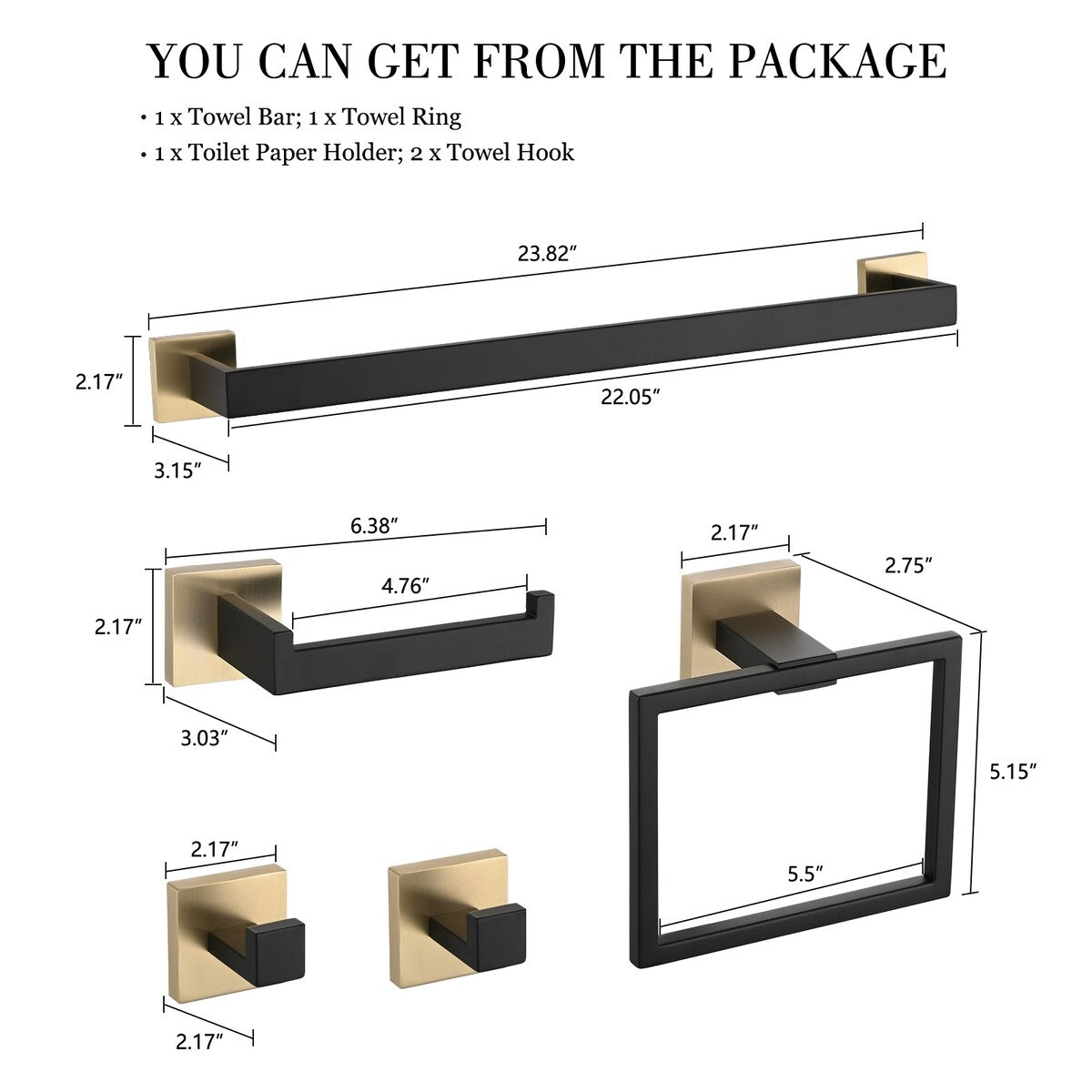 Bathlet 5-Piece Bath Hardware Set in Stainless Steel