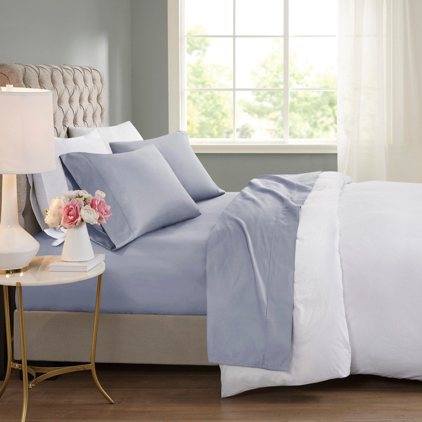 Beautyrest 600 Thread Count Cooling Cotton Blend 4 PC Sheet Set