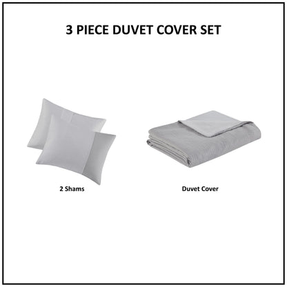 Beautyrest Miro 3 Piece Gauze Oversized Duvet Cover Set (Insert Excluded)
