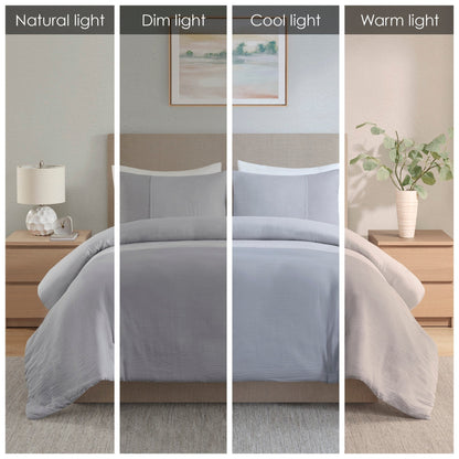 Beautyrest Miro 3 Piece Gauze Oversized Duvet Cover Set (Insert Excluded)