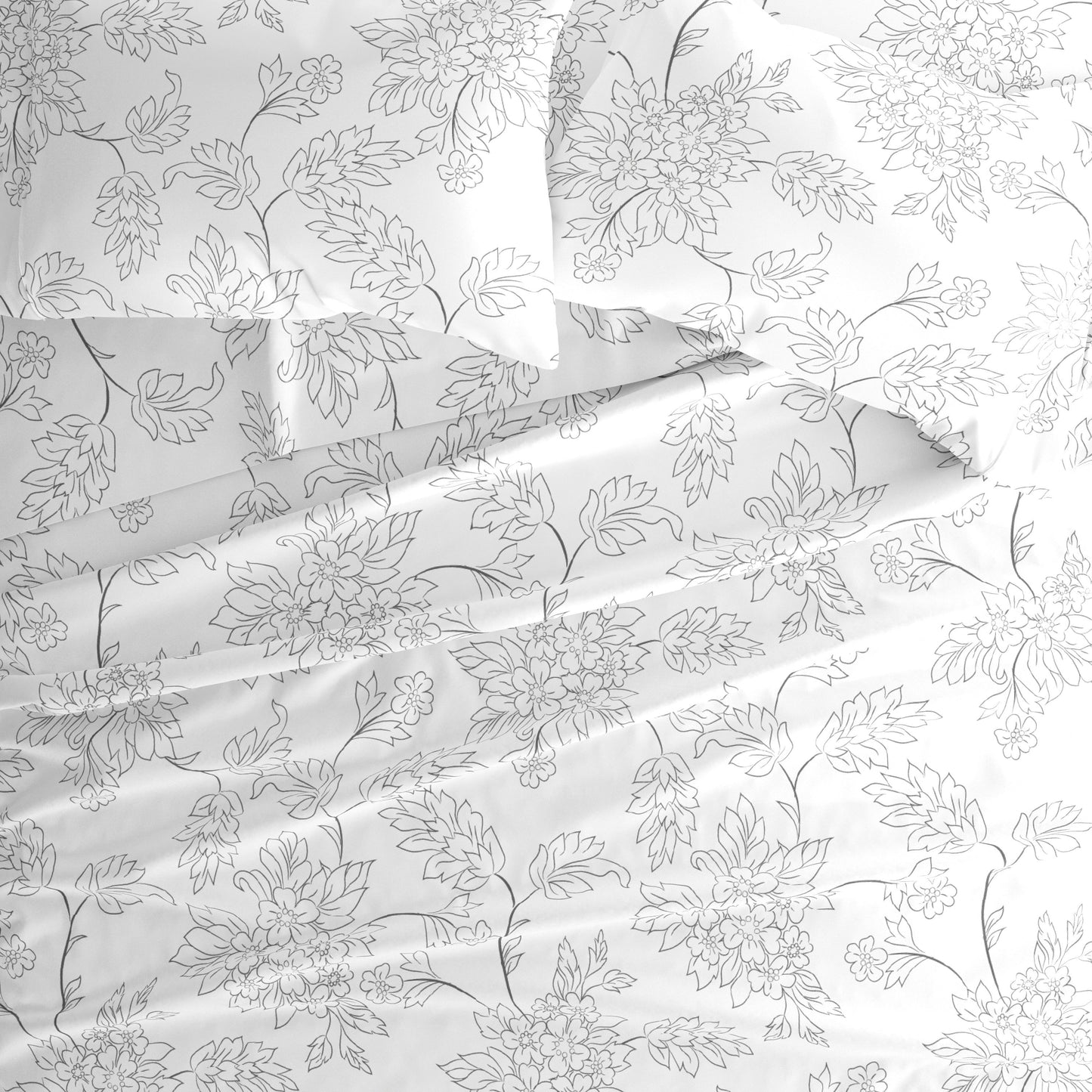 Becky Cameron Double Brushed Printed 4pc Deep Pocket Bedsheet Sets