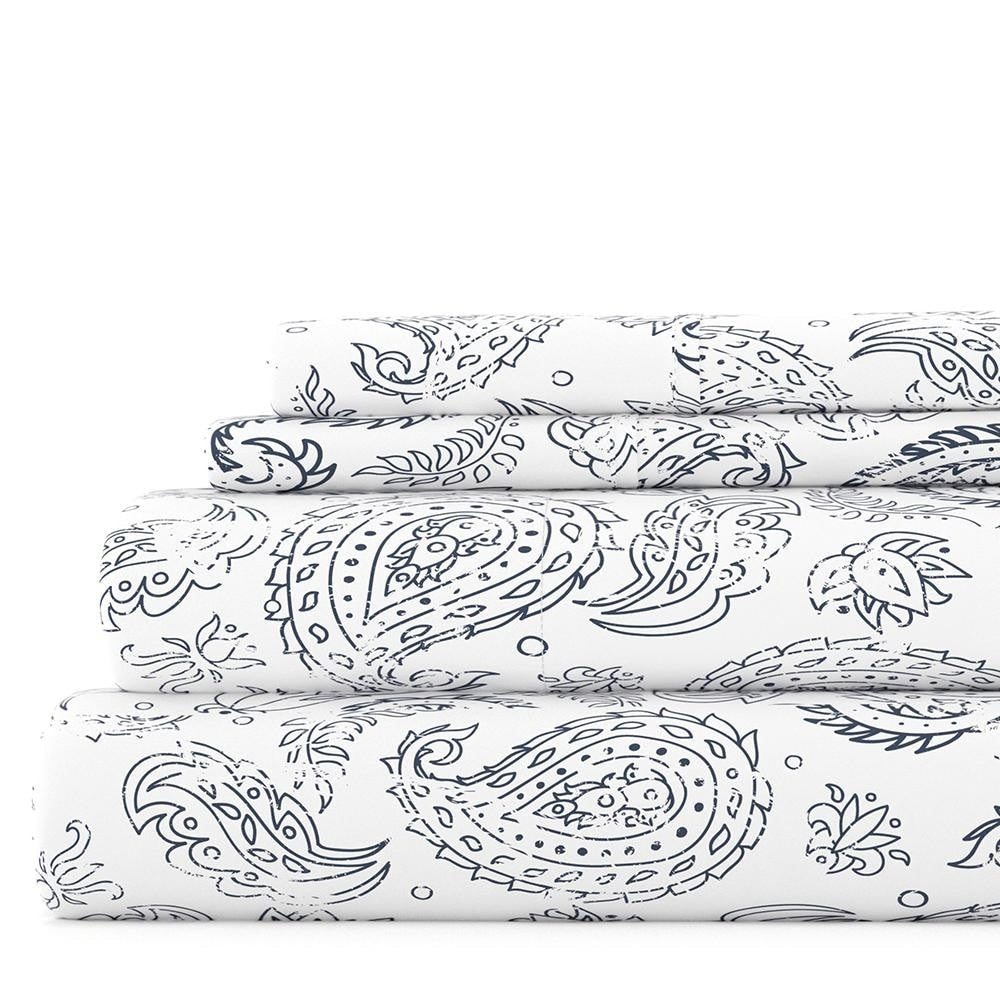 Becky Cameron Double Brushed Printed 4pc Deep Pocket Bedsheet Sets