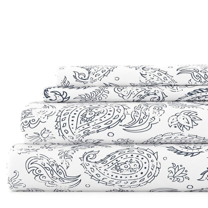 Becky Cameron Double Brushed Printed 4pc Deep Pocket Bedsheet Sets
