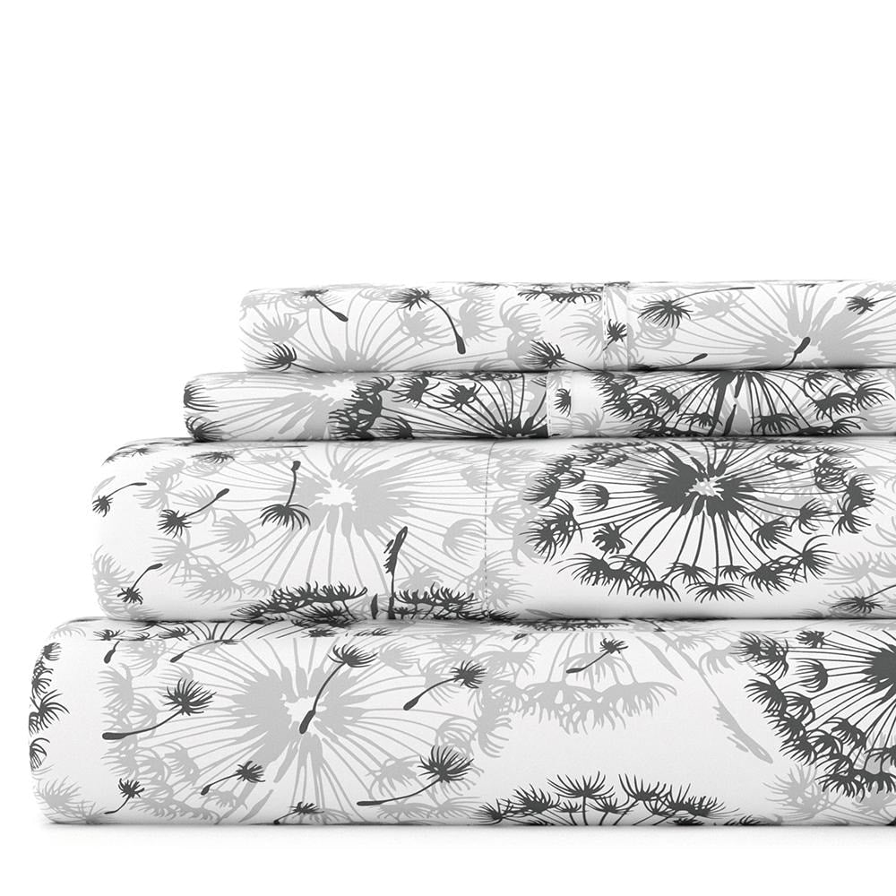Becky Cameron Double Brushed Printed 4pc Deep Pocket Bedsheet Sets