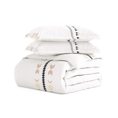 Becky Cameron Natural Geo Lines 3-Piece Duvet Cover Set