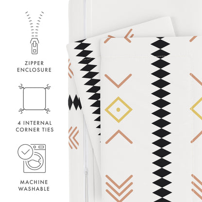 Becky Cameron Natural Geo Lines 3-Piece Duvet Cover Set