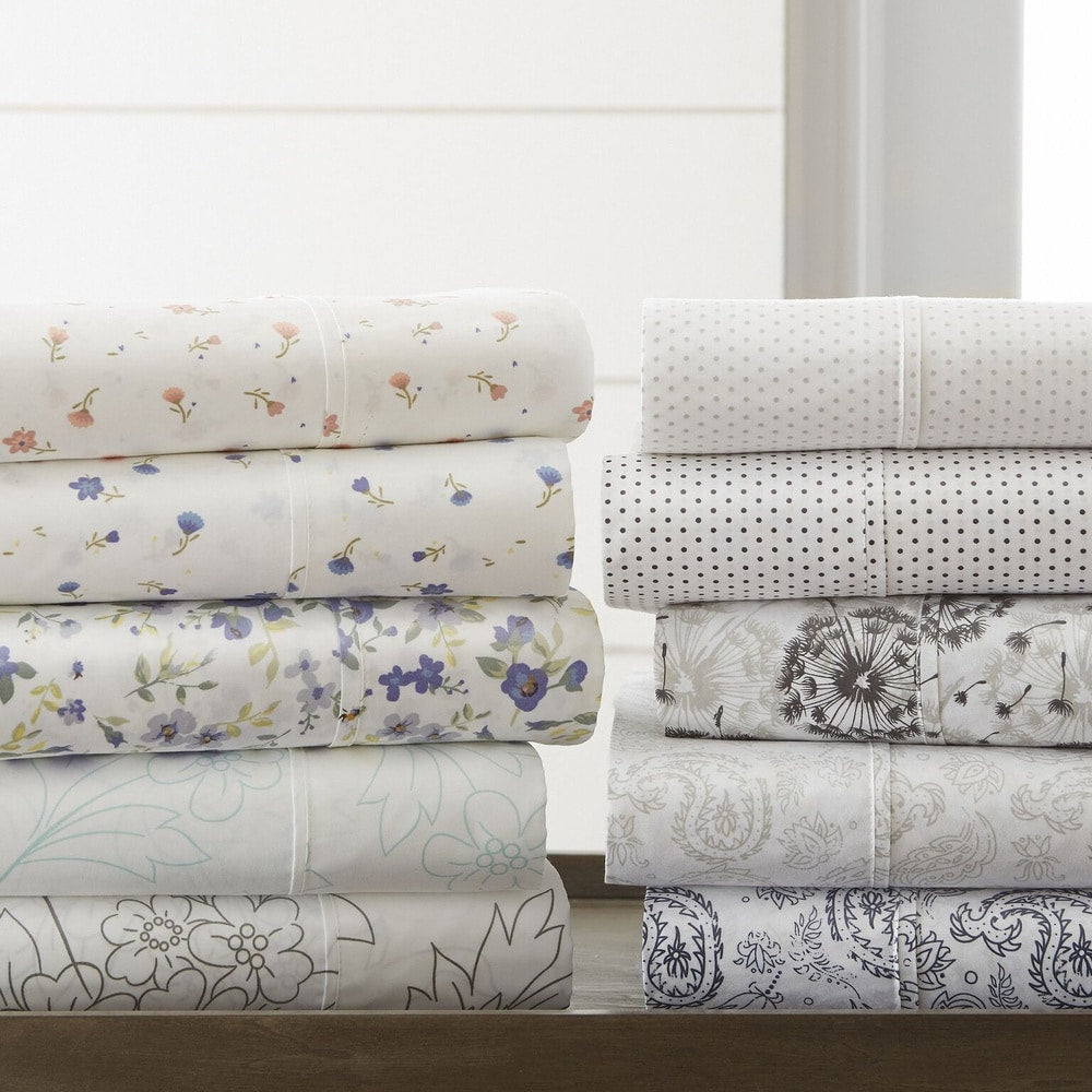 Becky Cameron Double Brushed Printed 4pc Deep Pocket Bedsheet Sets