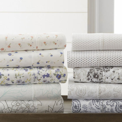 Becky Cameron Double Brushed Printed 4pc Deep Pocket Bedsheet Sets