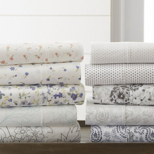 Becky Cameron Double Brushed Printed 4pc Deep Pocket Bedsheet Sets