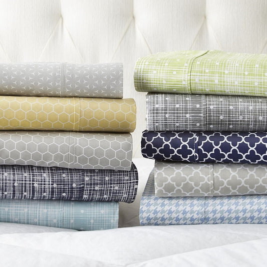 Becky Cameron Ultra Soft Printed 4-piece Deep Pocket Bed Sheet Set