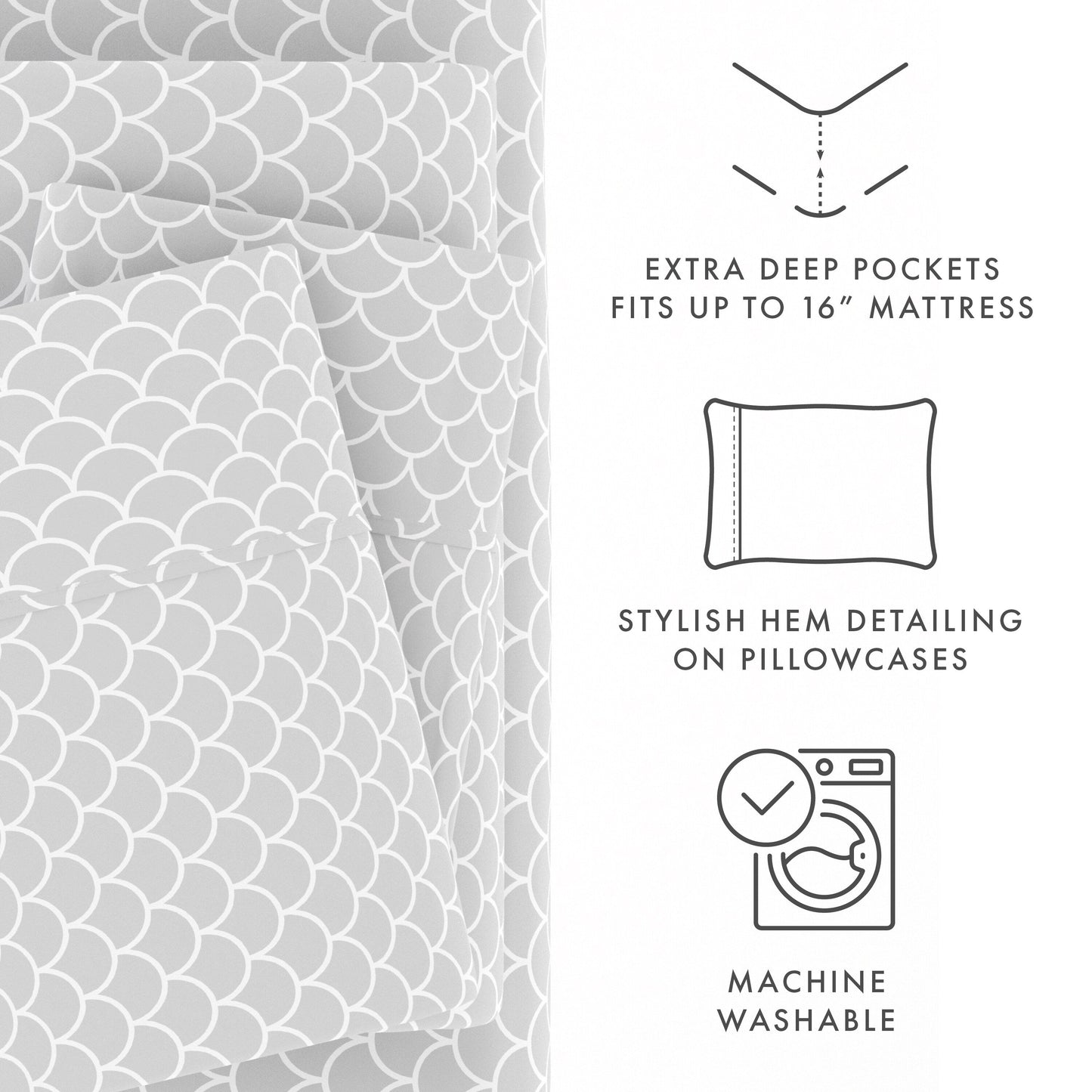 Becky Cameron Ultra Soft Printed 4 Piece Deep Pocket Bed Sheet Set