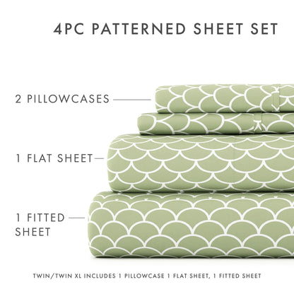 Becky Cameron Ultra Soft Printed 4 Piece Deep Pocket Bed Sheet Set