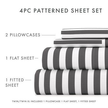 Becky Cameron Ultra Soft Printed 4 Piece Deep Pocket Bed Sheet Set