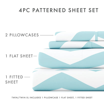 Becky Cameron Ultra Soft Printed 4 Piece Deep Pocket Bed Sheet Set